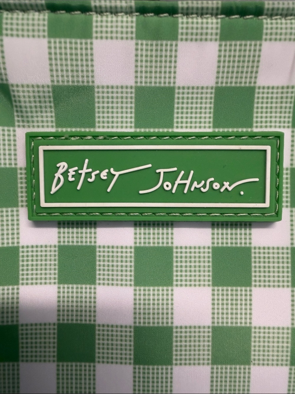 Betsey Johnson | Kelley Green Gingham Insulated Lunch Tote - Picture 8 of 8